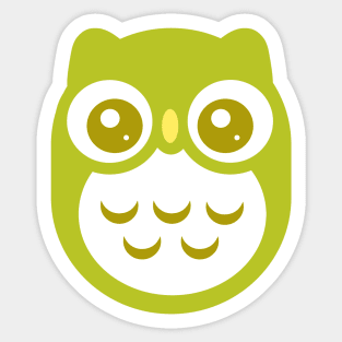 Green Cute baby Owl Sticker